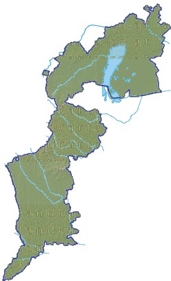 Landkarte Burgenland Regionen Hhenrelief Flssen und Seen