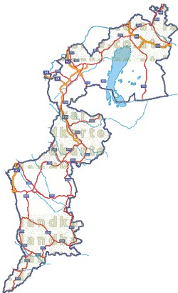 Landkarte und Straßenkarte Burgenland Flssen und Seen