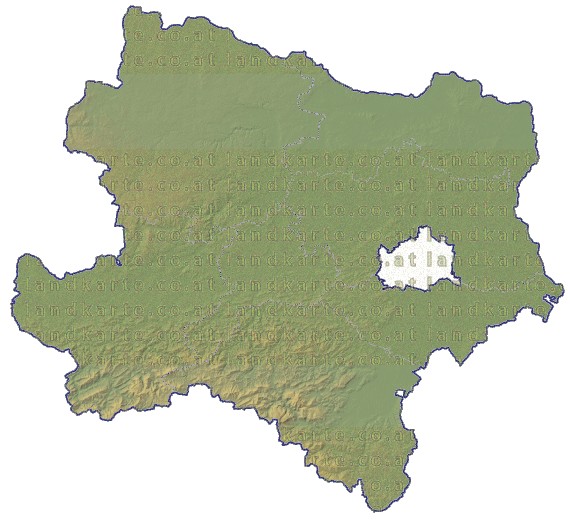Landkarte Niederoesterreich Regionen Hhenrelief