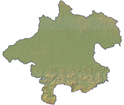 Landkarte Oberoesterreich Hhenrelief