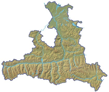 Landkarte Salzburg Regionen Hhenrelief Flssen und Seen