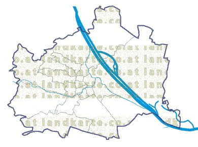 Landkarte Wien Bezirksgrenzen Flssen und Seen