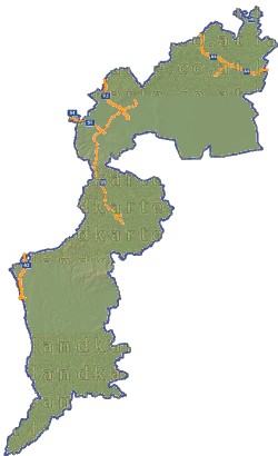 Landkarte und Straßenkarte Burgenland Hhenrelief