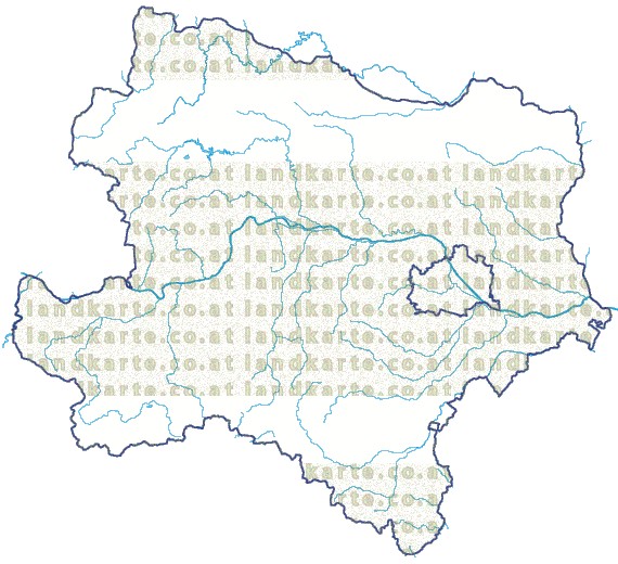 Landkarte Niederoesterreich Flüssen und Seen