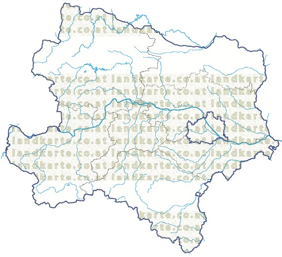 Landkarte Niederoesterreich Regionen Flssen und Seen
