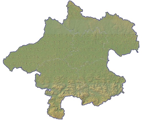 Landkarte Oberoesterreich Regionen H�henrelief