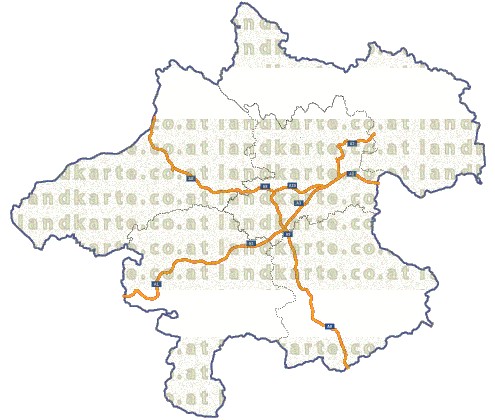 Landkarte und Straßenkarte Oberoesterreich Regionen