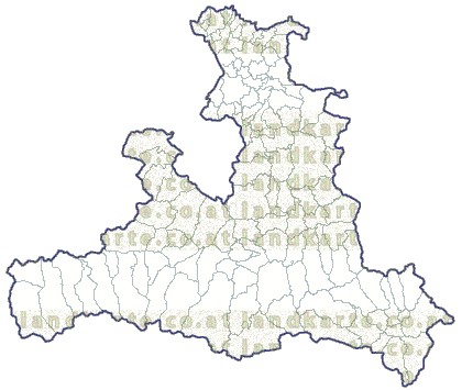 Landkarte und Gemeindekarte Salzburg Bezirksgrenzen und Gemeindegrenzen