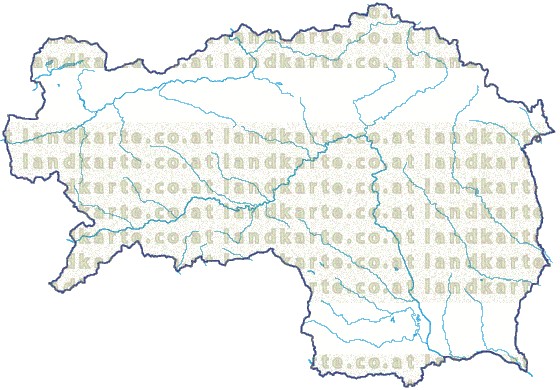 Landkarte Steiermark Fl�ssen und Seen