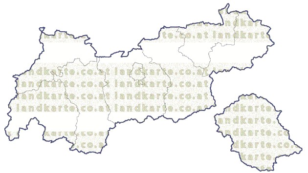 Landkarte Tirol Bezirksgrenzen