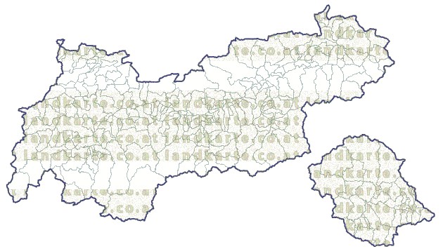 Landkarte und Gemeindekarte Tirol Regionen und Gemeindegrenzen