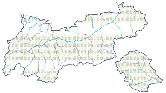 Landkarte Tirol Regionen Fl�ssen und Seen
