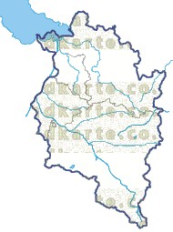 Landkarte Vorarlberg Bezirksgrenzen Fl�ssen und Seen