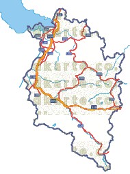 Landkarte und Straßenkarte Vorarlberg Flüssen und Seen