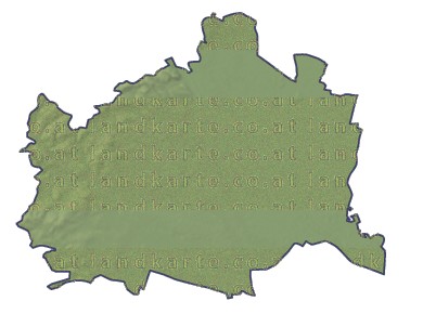 Landkarte Wien Höhenrelief